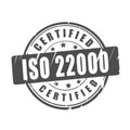 ISO 22000 certified vector stamp Royalty Free Stock Photo