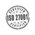ISO 27001 certified vector stamp Royalty Free Stock Photo