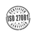 ISO 27001 certified vector stamp