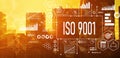 ISO 9001 concept with downtown San Francisco