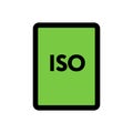 ISO file icon line isolated on white background. Black flat thin icon on modern outline style. Linear symbol and editable stroke. Royalty Free Stock Photo