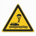 ISO 7010 Graphical symbols Safety colors and Registered safety signs Warning Parasailing Royalty Free Stock Photo