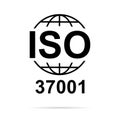 Iso 37001 icon. Anti-Bribery Management Systems. Standard quality symbol. Vector button sign isolated on white background Royalty Free Stock Photo