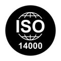 Iso 14000 icon. Environmental Management. Standard quality symbol. Vector button sign isolated on white background