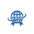 ISO 9001 icon. Standard quality symbol. Button isolated on white background