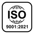 Iso 9001 icon. Standard quality symbol. Vector button sign isolated on white background