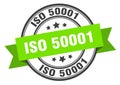 iso 50001 label sign. round stamp. band. ribbon