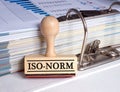 Iso-Norm stamp in the office Royalty Free Stock Photo