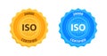 ISO 26000 Quality Management Certification Badge Gold and blue. Vector illustration Royalty Free Stock Photo