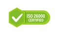 ISO 26000 Quality Management Certification Badge. Vector illustration Royalty Free Stock Photo