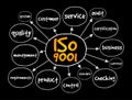 ISO 9001 quality management systems mind map, business concept for presentations and reports