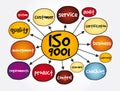 ISO 9001 quality management systems mind map, business concept for presentations and reports