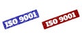 ISO 9001 Red and Blue Rounded Rectangular Stamp Seals with Unclean Surfaces