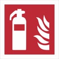 ISO 7010 Registered safety signs - Fire equipment fire action signs - Fire extinguisher