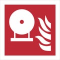ISO 7010 Registered safety signs - Fire equipment fire action signs - Fixed fire extinguisher bottle Royalty Free Stock Photo