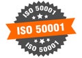 iso 50001 sign. iso 50001 round isolated ribbon label.