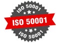 iso 50001 sign. iso 50001 round isolated ribbon label.