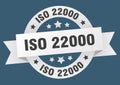 iso 22000 round ribbon isolated label. iso 22000 sign.