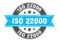 iso 22000 round stamp with ribbon. label sign