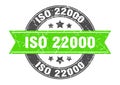 iso 22000 round stamp with ribbon. label sign