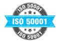 iso 50001 round stamp with ribbon. label sign