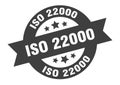 iso 22000 sign. round ribbon sticker. isolated tag
