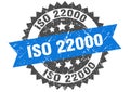 Iso 22000 stamp. iso 22000 grunge round sign.