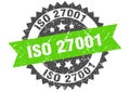 Iso 27001 stamp. iso 27001 grunge round sign.