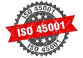 Iso 45001 stamp. iso 45001 grunge round sign.