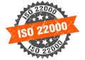 Iso 22000 stamp. iso 22000 grunge round sign.