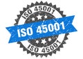 Iso 45001 stamp. iso 45001 grunge round sign.