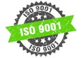 Iso 9001 stamp. iso 9001 grunge round sign.