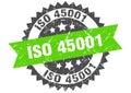 iso 45001 stamp. iso 45001 grunge round sign.