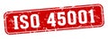iso 45001 rectangular sign. iso 45001 stamp Royalty Free Stock Photo