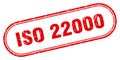 Iso 22000 stamp. rounded grunge textured sign. Label