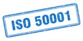 iso 50001 stamp. square grunge sign on white background