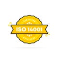 ISO 14001 stamp. Vector. ISO 14001 badge icon. Certified badge logo. Stamp Template. Label, Sticker, Icons. Vector EPS 10. Royalty Free Stock Photo