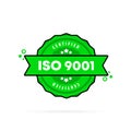 ISO 9001 stamp. Vector. ISO 9001 badge icon. Certified badge logo. Stamp Template. Label, Sticker, Icons. Vector EPS 10. Isolated Royalty Free Stock Photo