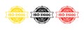 ISO 31000 stamp. Vector. ISO 31000 badge icon. Certified badge logo. Stamp Template. Label, Sticker, Icons. Vector EPS 10. Royalty Free Stock Photo