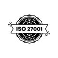 ISO 27001 stamp. Vector. ISO 27001 badge icon. Certified badge logo. Stamp Template. Label, Sticker, Icons. Vector EPS 10. Royalty Free Stock Photo