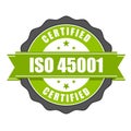 ISO 45001 standard certificate badge Royalty Free Stock Photo