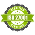 ISO 27001 standard certificate badge - Information security management