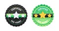 ISO 45001 standard certificate badge. Quality control. International Organization for Standardization. Vector