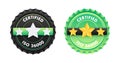 ISO 26000 standard certificate badge. Quality control. International Organization for Standardization. Vector