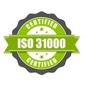 ISO 31000 standard certificate badge Royalty Free Stock Photo