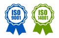 Iso 9001 and 14001 standard certified icon Royalty Free Stock Photo