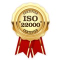 ISO 22000 standard certified rosette - Food safety Royalty Free Stock Photo