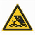 ISO 7010 Standard Icon Pictogram Symbol Safety Sign Warning Danger Warning Boating area