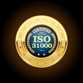 ISO 31000 standard medal - Risk management Royalty Free Stock Photo