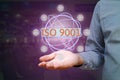 ISO 9001 standard for quality management of organizations with a Royalty Free Stock Photo